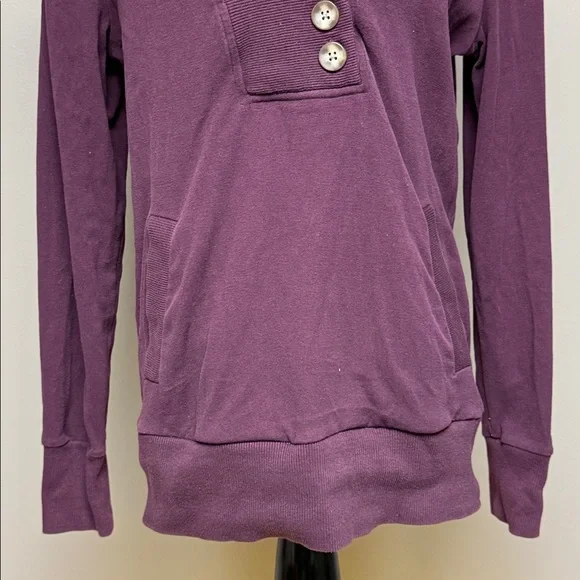 Banana Republic Plum Henley Sweatshirt Size M - Picture 3 of 6